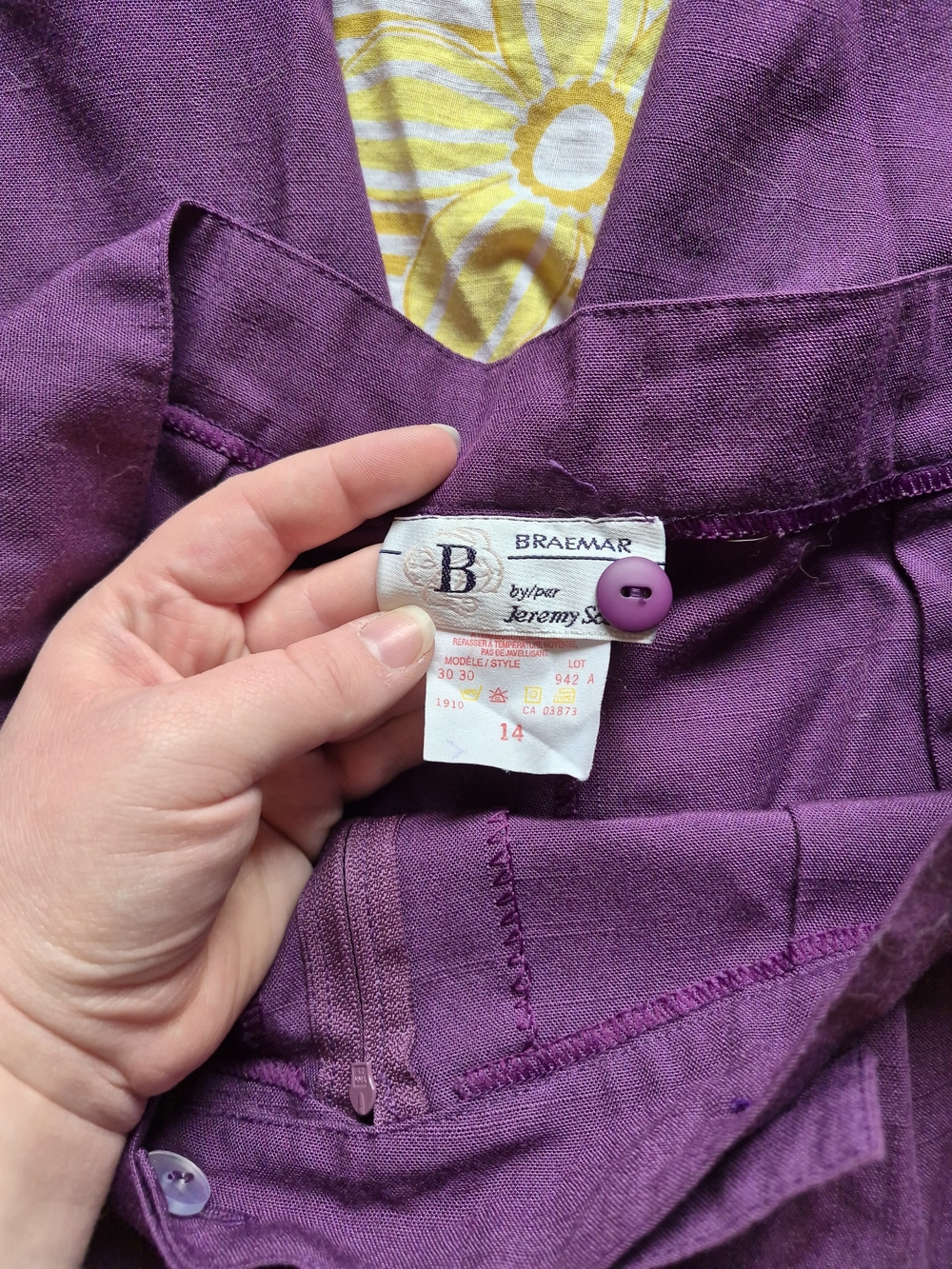 Classic High-Waist Purple Women's Trousers - Picture 4 of 7
